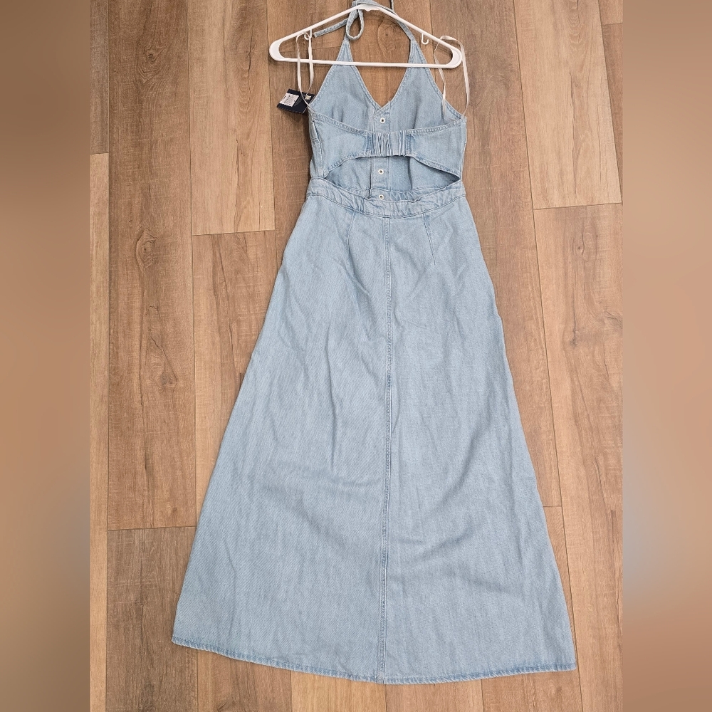 Denim Halter Maxi Dress - Picture 10 of 12